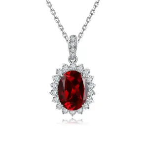 2.0ct oval cut lab grown gemstone pendant