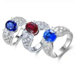 2.5ct oval cut lab grown gemstones rings