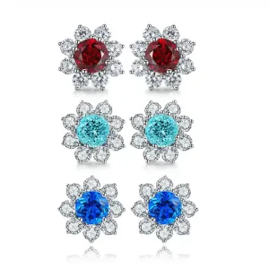 2.95ct round cut lab grown gemstones earrings