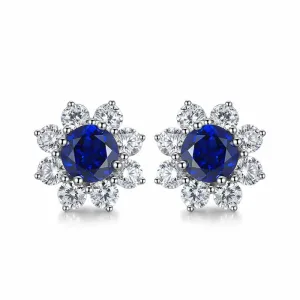 2.95ct round cut lab grown gemstones earrings
