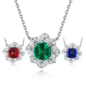 3.3ct cushion shape sugarloaf lab grown gemstones pendant