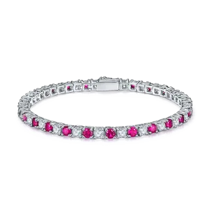 Lab grown gemstones tennis bracelet