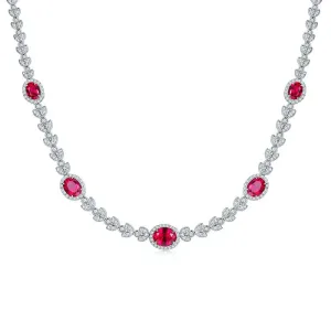 11ct oval cut lab grown gemstone necklace