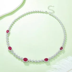 11ct oval cut lab grown gemstone necklace