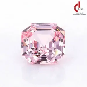 AGL certified Asscher cut lab grown pink sapphire