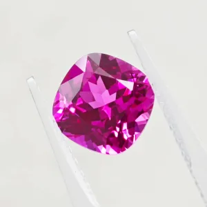 AGL certified cushion cut lab grown hot pink sapphire