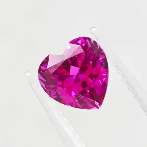 AGL certified heart cut lab grown hot pink sapphire